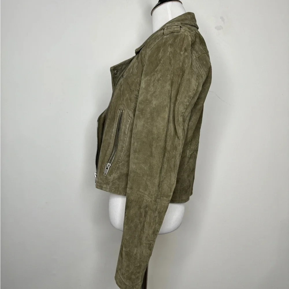Blank NYC sl8 olive suede moto jacket - Picture 3 of 6